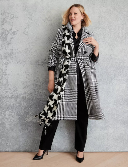 Double-Breasted Plaid Coat