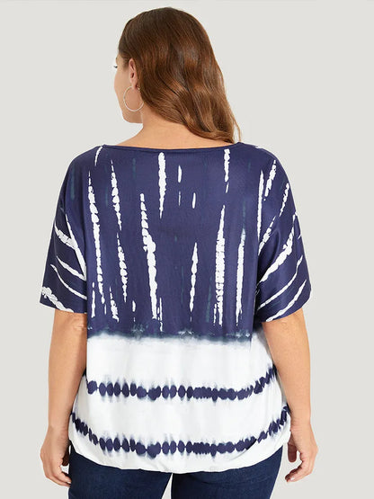 Tie Dye Batwing Sleeve T-shirt