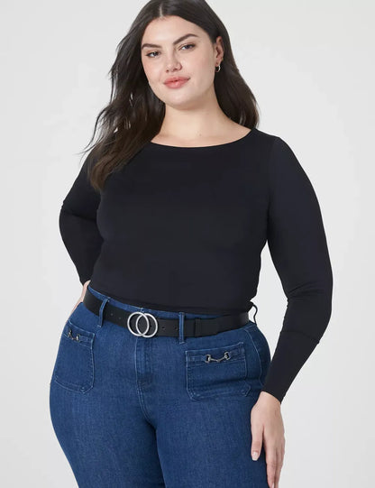 Fitted Long-Sleeve Crop Tee