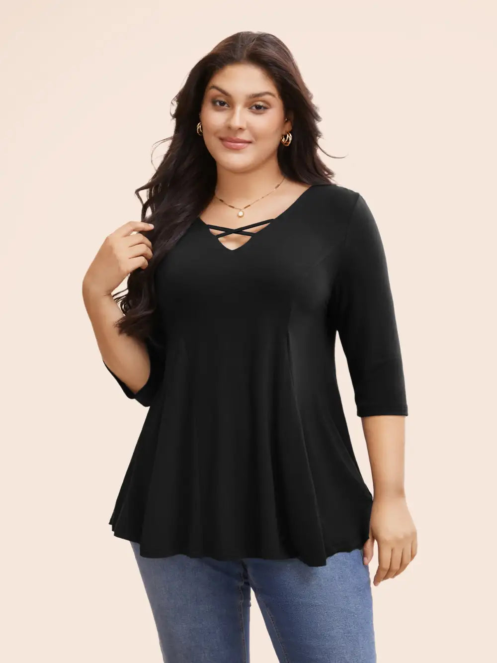 Supersoft Essentials Cross Straps Pleated T-Shirt