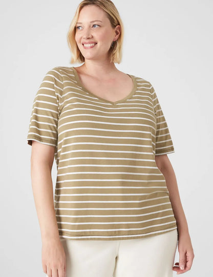 Modern Perfect Sleeve V-Neck Tee
