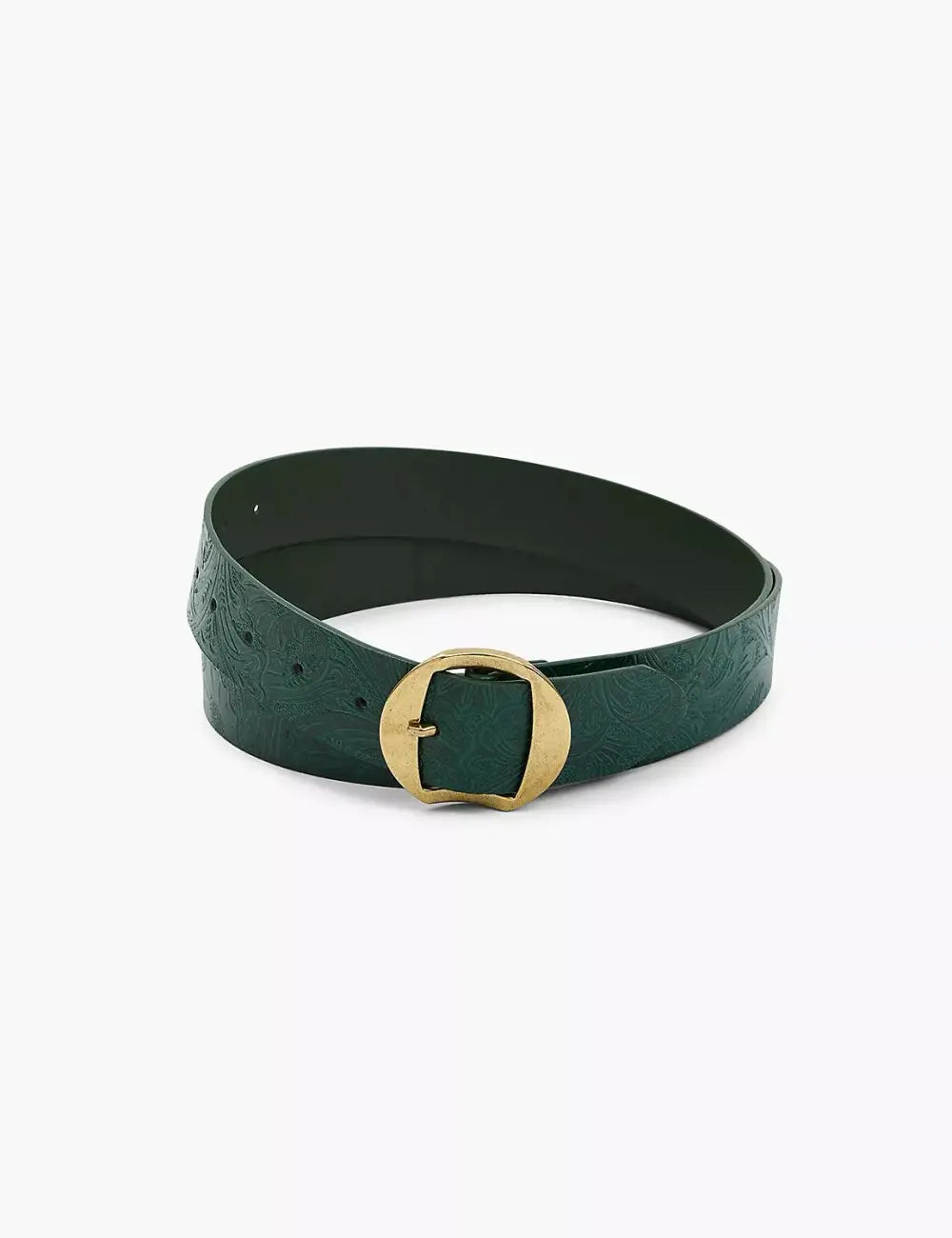 Faux-Leather Embossed Floral Versatile Belt