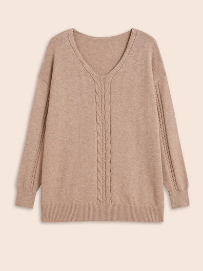 Supersoft Essentials V Neck Cable Knit Pullover