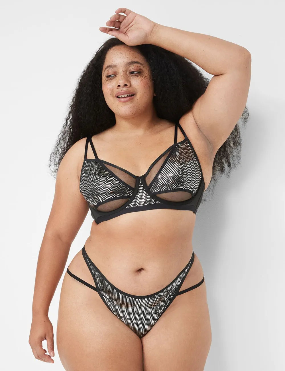 Metallic Dipped Strappy Thong