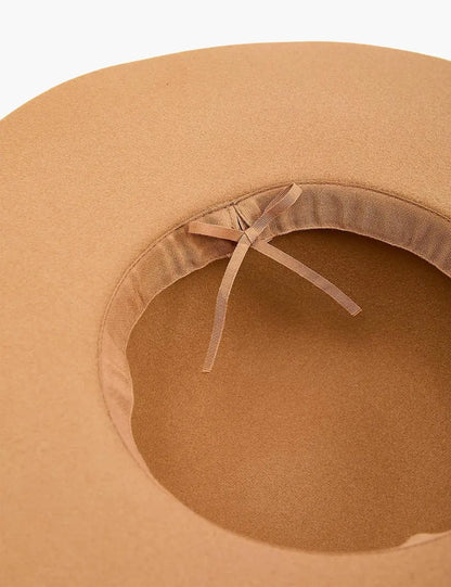 Felt Chain-Detail Fedora With Adjustable Interior Tie