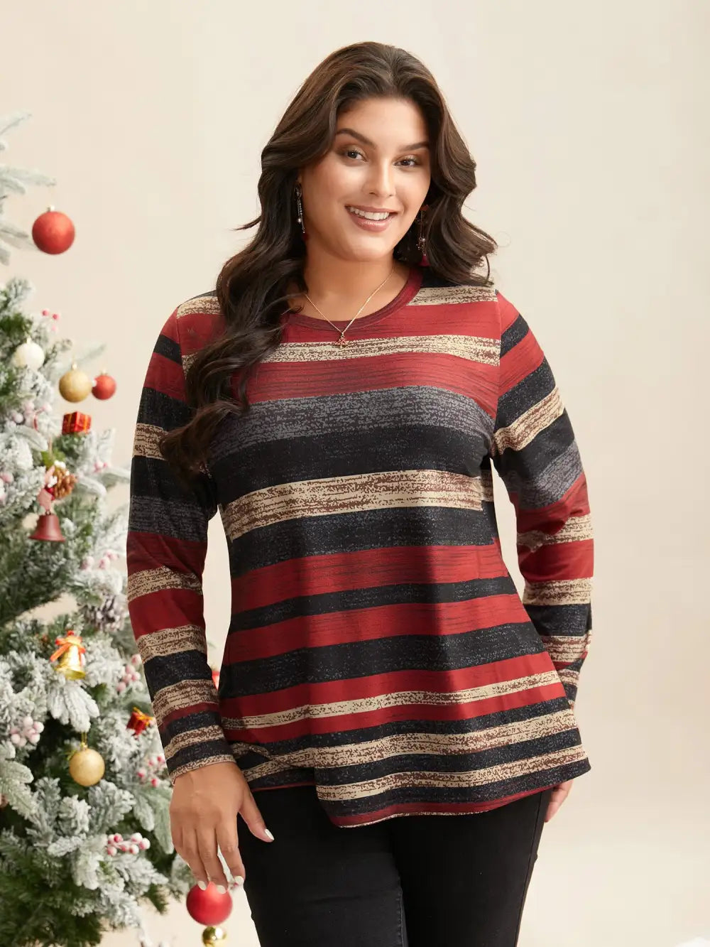 Holiday Colorful Striped Tee