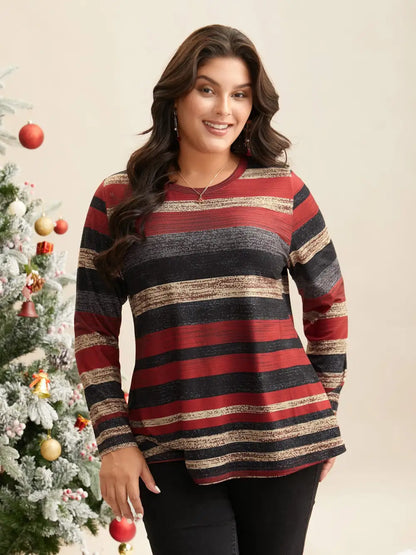 Holiday Colorful Striped Tee