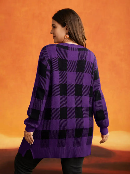Supersoft Essentials Halloween Plaid Open Cardigan