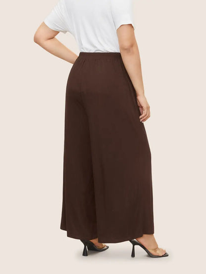 Supersoft Essentials Button Detail Wide Leg Pants