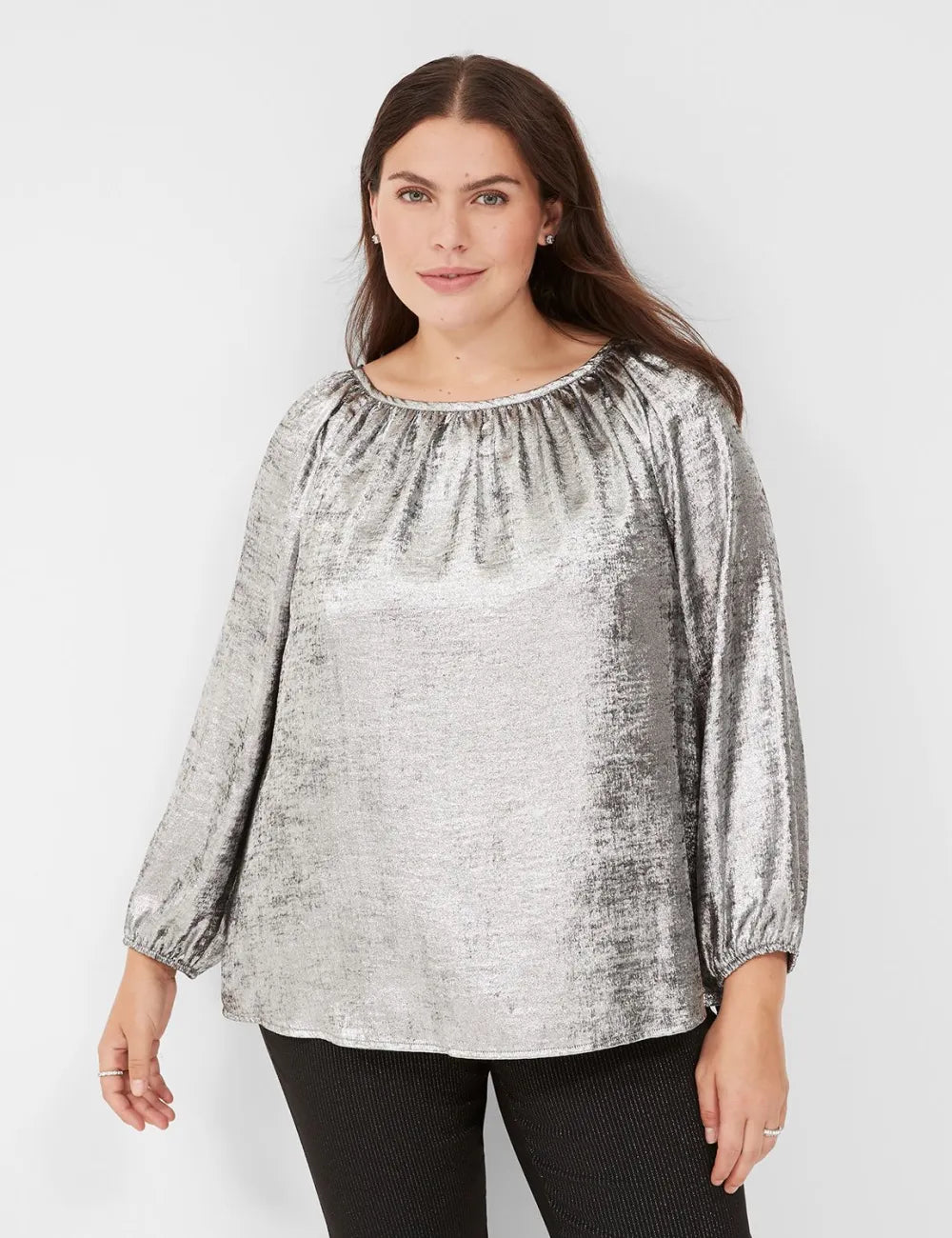 Swing Satin Boatneck Blouse