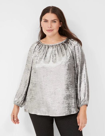 Swing Satin Boatneck Blouse