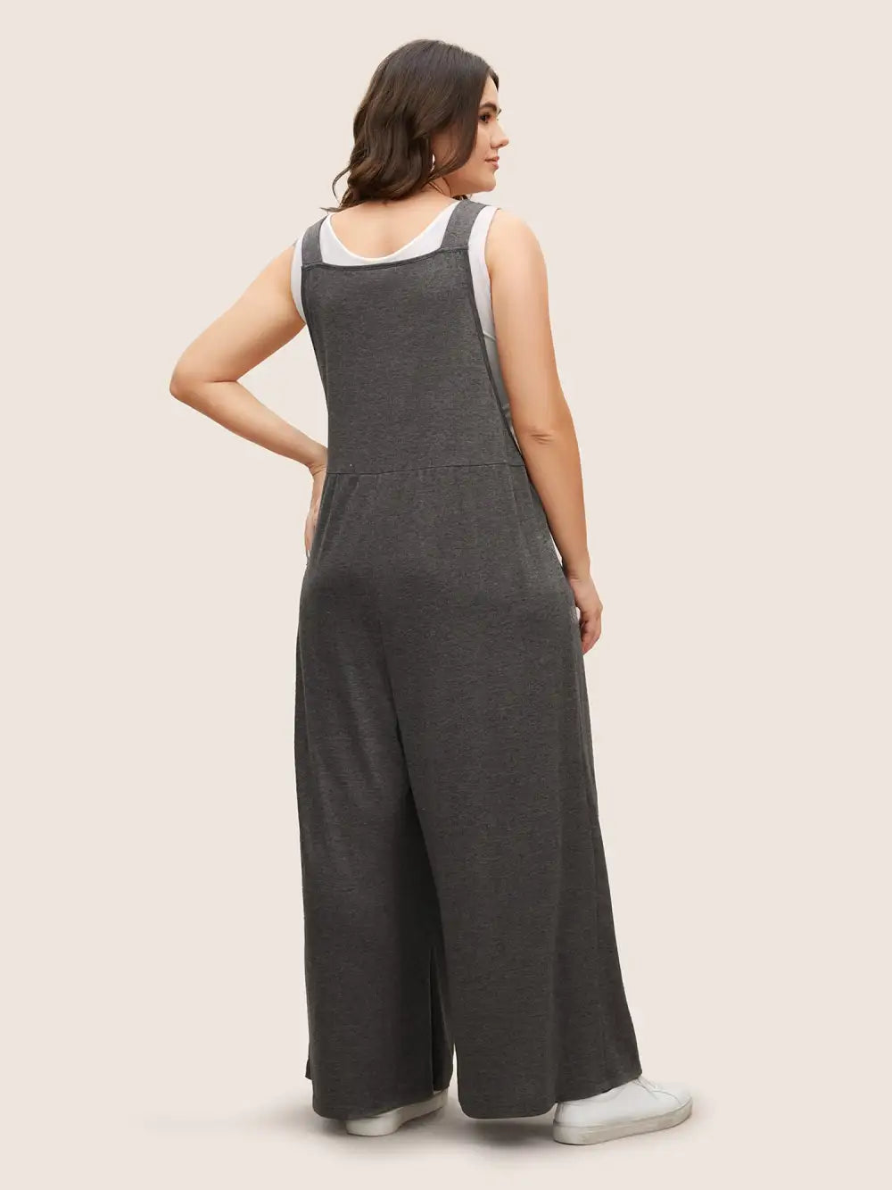 Supersoft Essentials Solid Pleated Pocket Jumpsuit