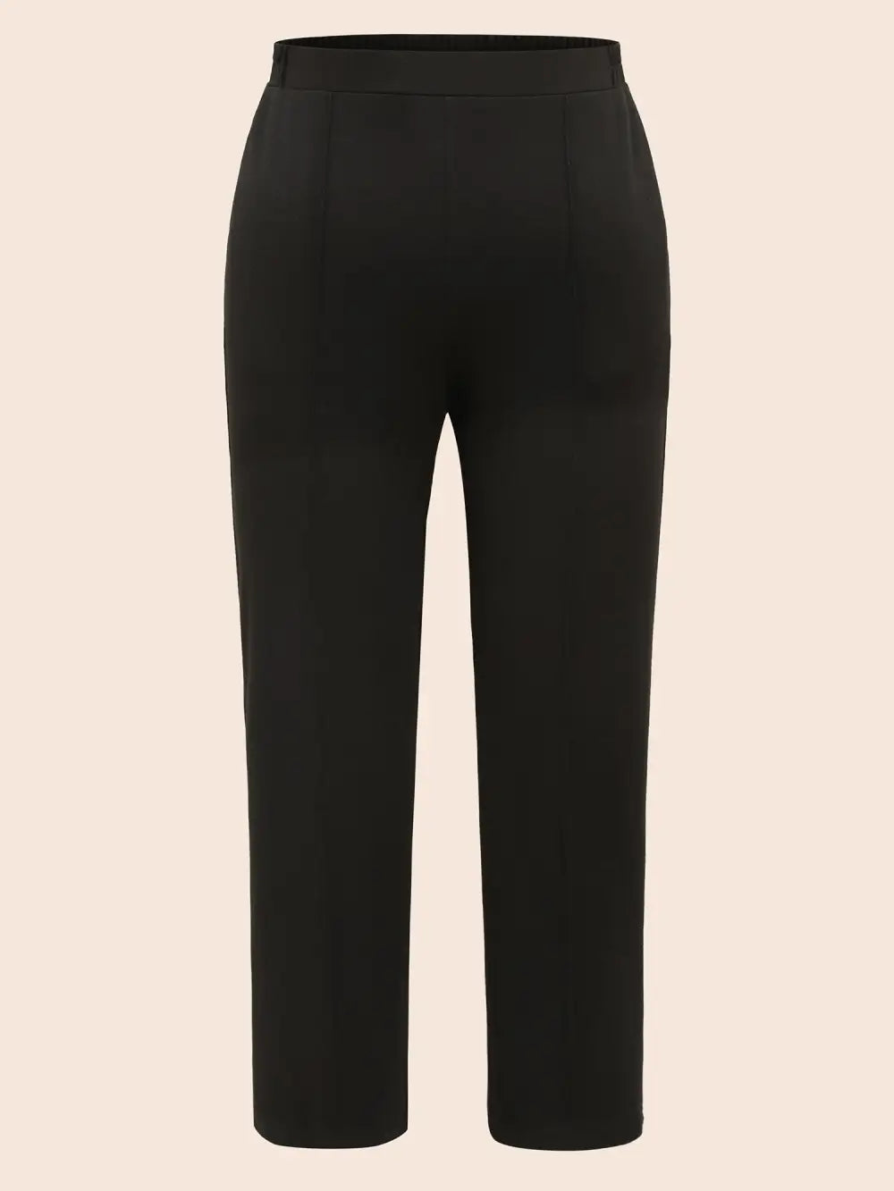 Solid Elastic Waist Pocket Leggings