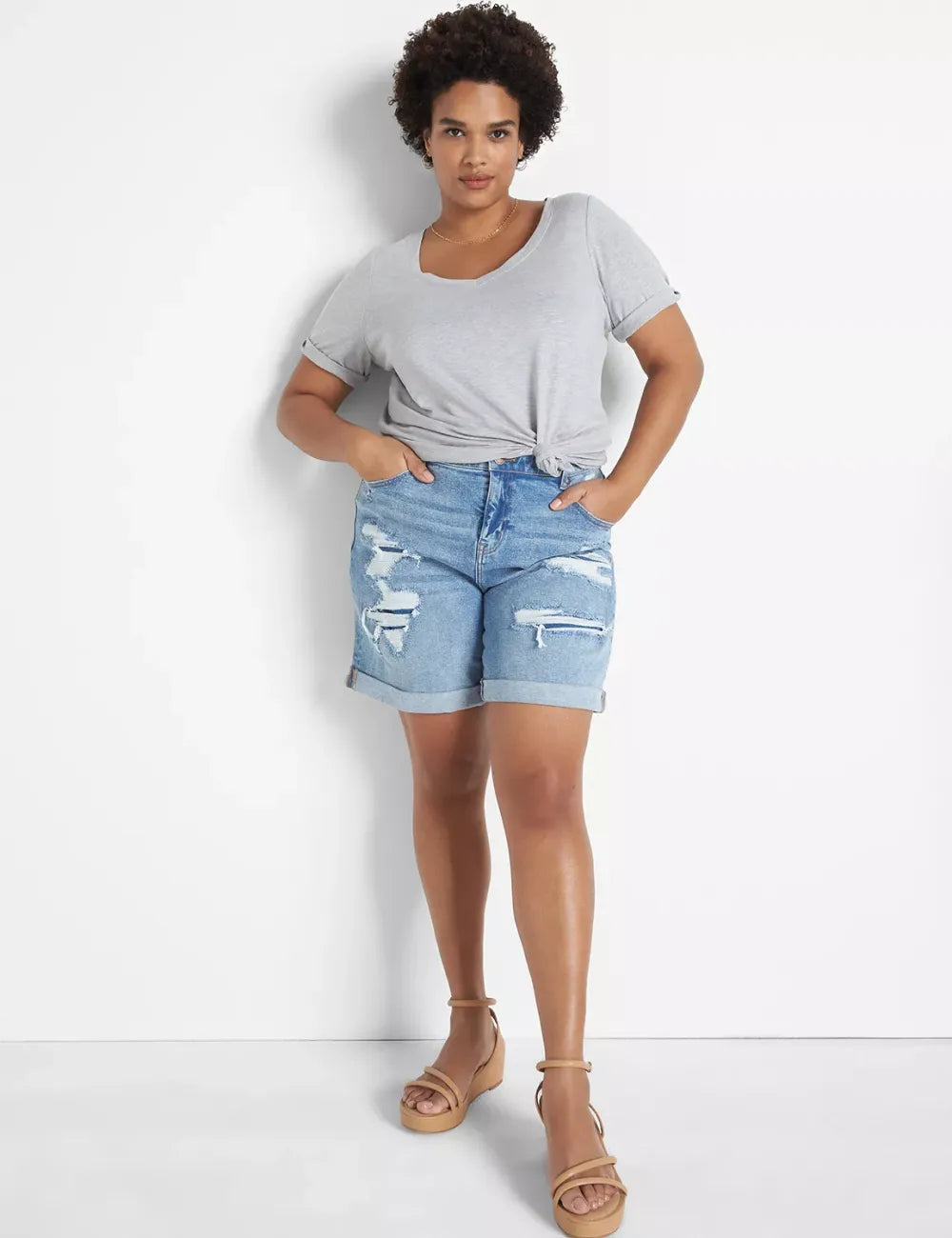 Modern Perfect Sleeve V-Neck Tee