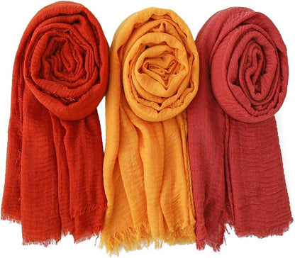 Soft Cotton Hemp Scarf Wrap Long Hijab Scarves for Women