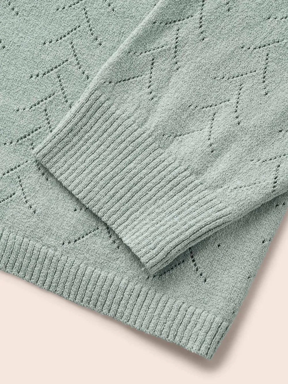 Texture V Neck Lightweight Pullover