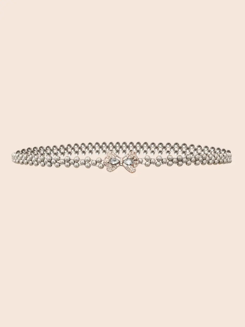 Bowknot Rhinestone Pearl Detail Belt