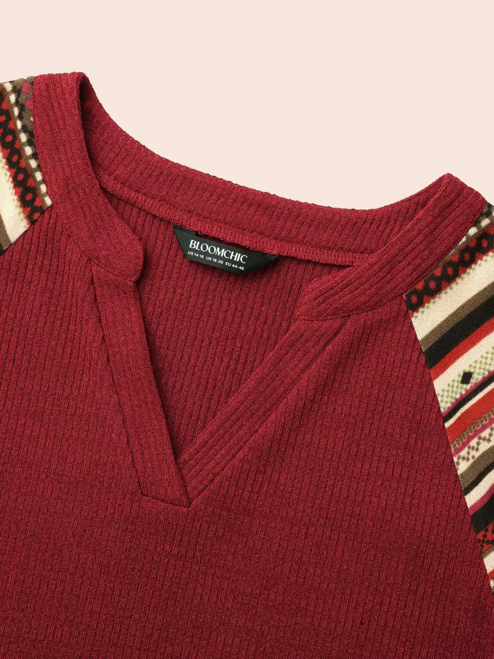 Festive Striped Raglan Sleeves Sweatshirt