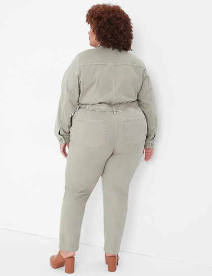 Denim Straight Leg Jumpsuit