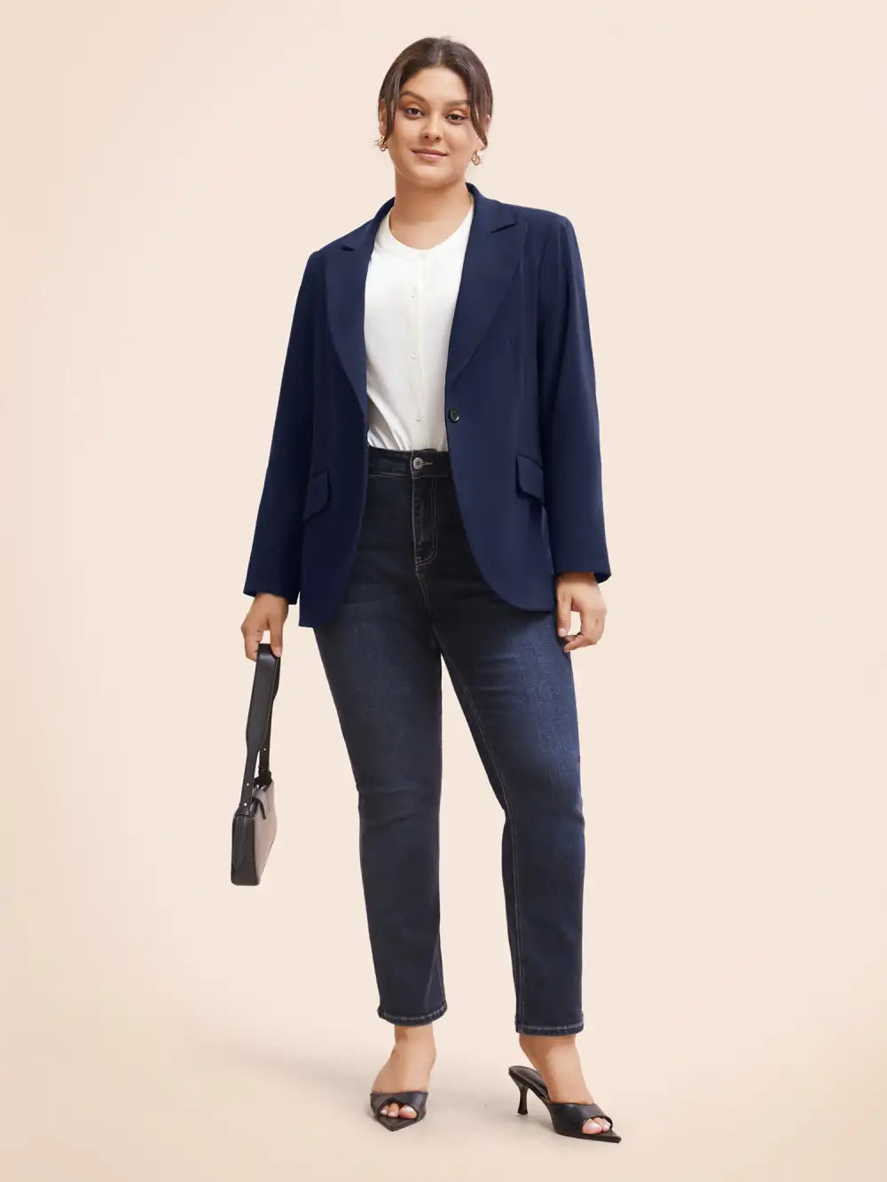 Stretch Woven Pocket Slim-Fit Blazer