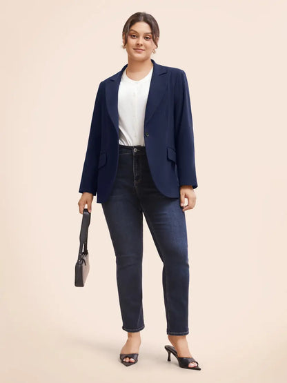 Stretch Woven Pocket Slim-Fit Blazer