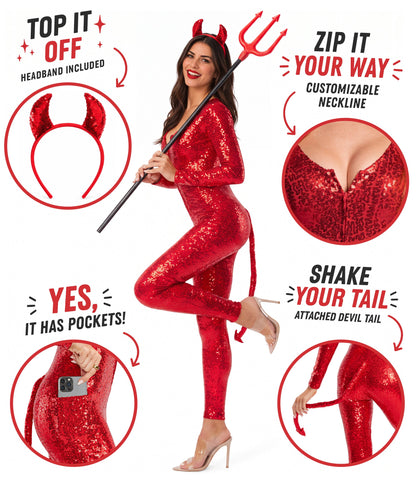 Sequin Devil Costume