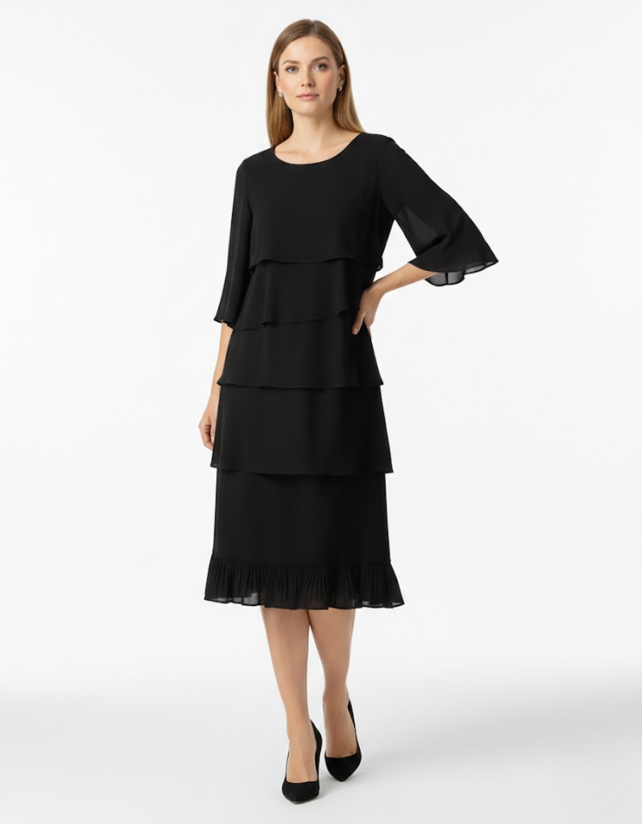 Luraya - Soft-Touch A-Line Midi Dress