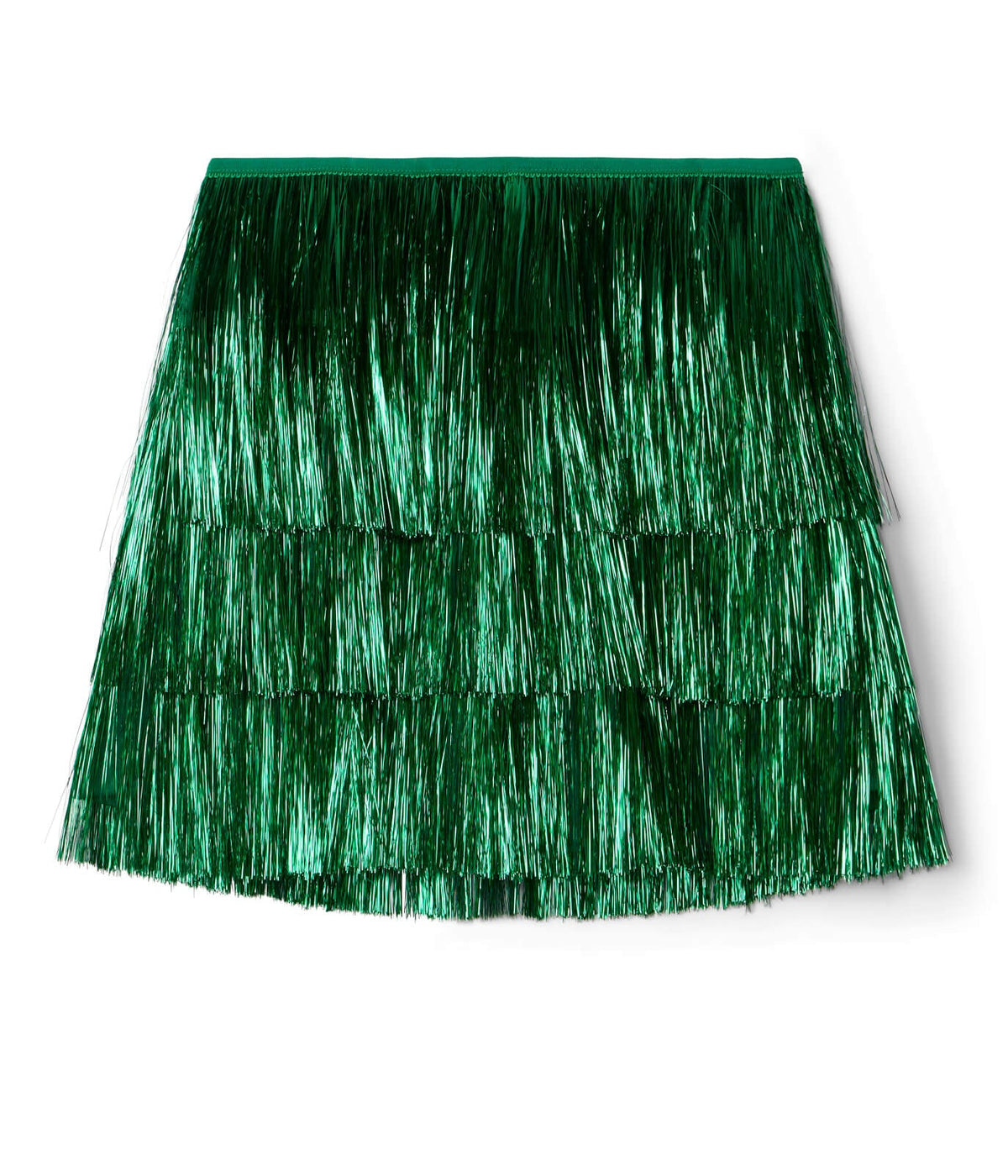 Women's Green Tinsel Fringe Shorts