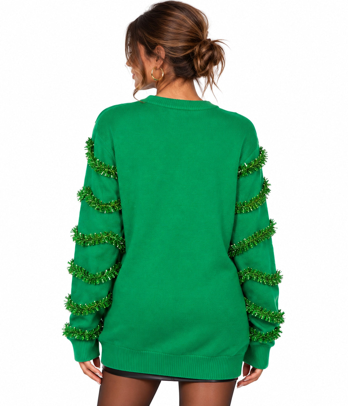 Women's Gaudy Garland Oversized Christmas Sweater