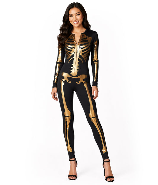 Gold Skeleton Bodysuit Costume