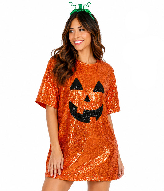 Sequined Pumpkin Costume Dress