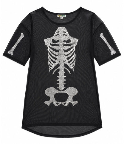Silver Skeleton Mesh Costume Dress
