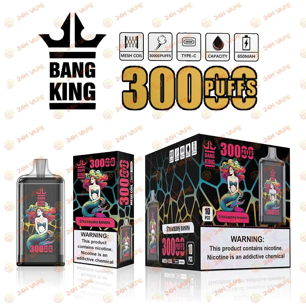 Bang King Crystal 30000 30K Puffs 2% 3% 5% Nicotine Hottest Disposable Vape