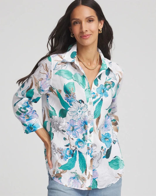 No IronTM Floral Linen Shirt
