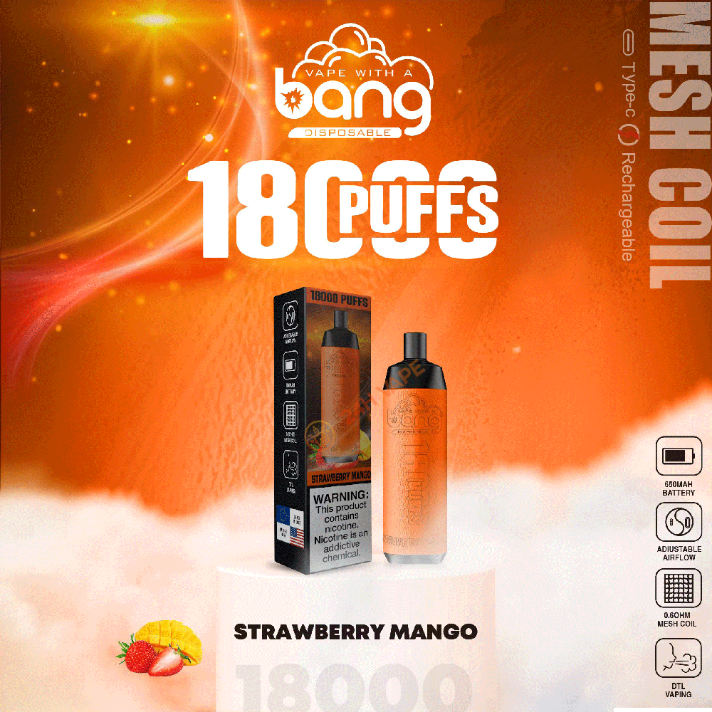Bang Crown Bar 18000 Puffs 0% 2% 3% 5% Nicotine Leather Disposable Vape Pen