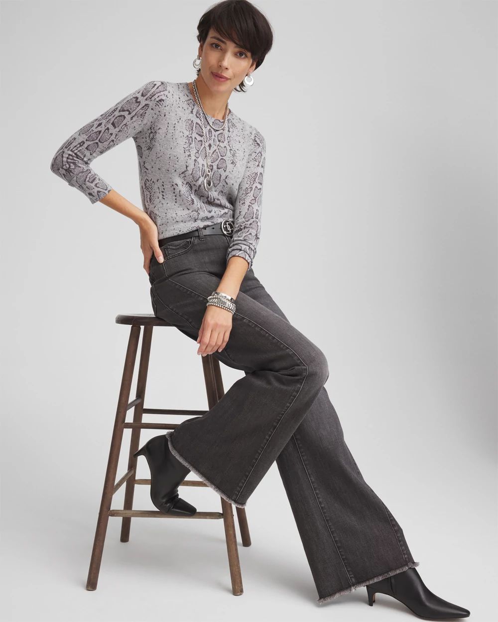 Cashmere Snake Print Sweater