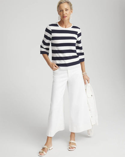 A-line Sleeve Stripe Tee