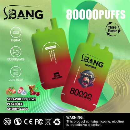 Bang Leader 80000 80K Puffs 3 in 1 Flavors Newest Original Rechargeable Disposable Vape
