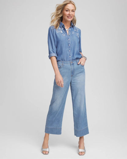 Embroidered TencelTM Denim Shirt