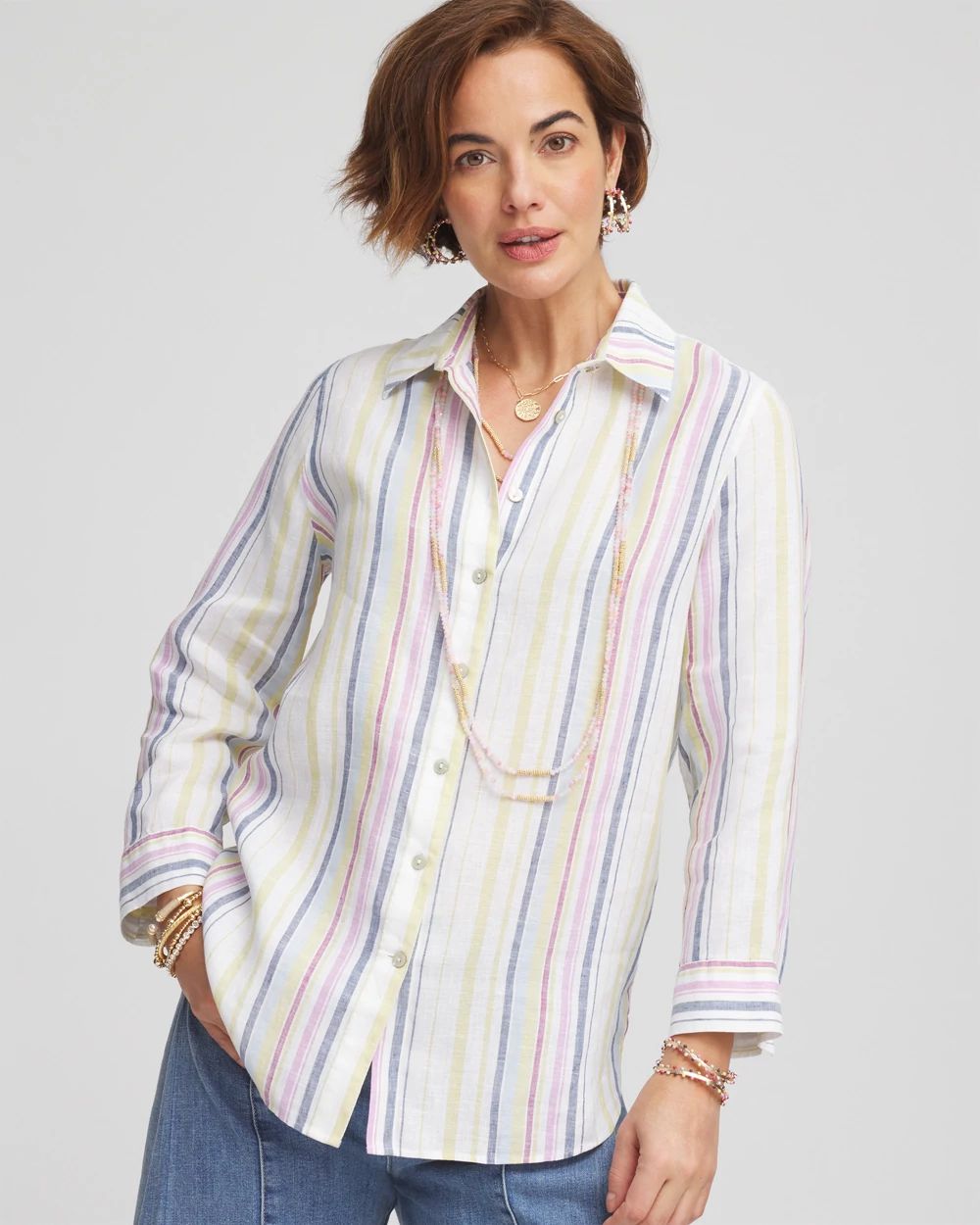 No IronTM Multi Stripe Linen Shirt
