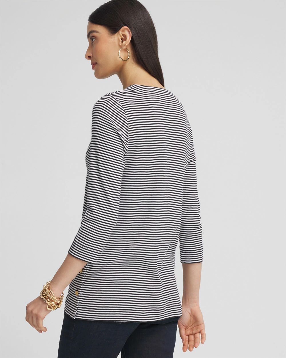 Stripe V-neck Tunic