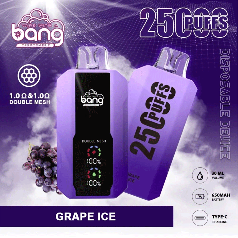 Bang 25000 25k Puffs 0% 2% 3% 5% Nicotine New LED Display Vape Electronic Cigarette Pod