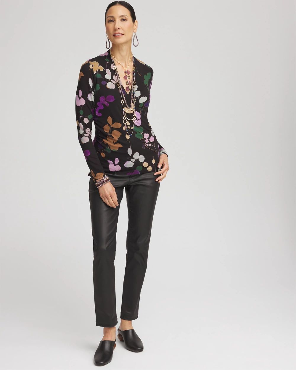 Touch of CoolTM Sprigs Surplice Top
