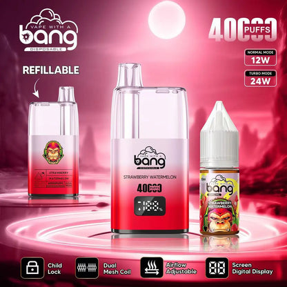Bang 40000 40K Puffs LED Digital Display Screen Refillable Oil Vape