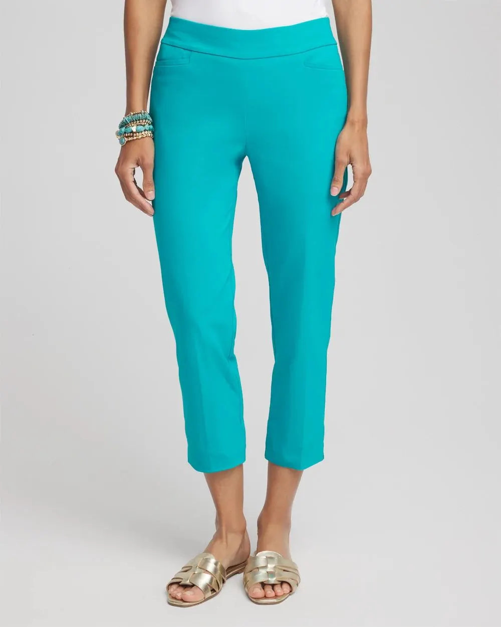 BrigitteTM Pull-On Slim Cropped Pants