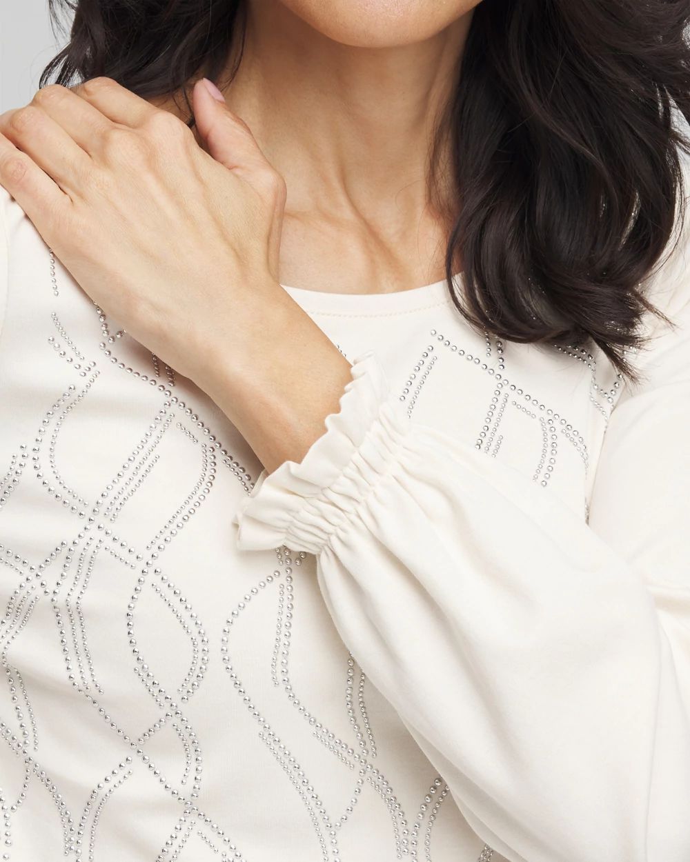 Embellished Long-sleeve Top