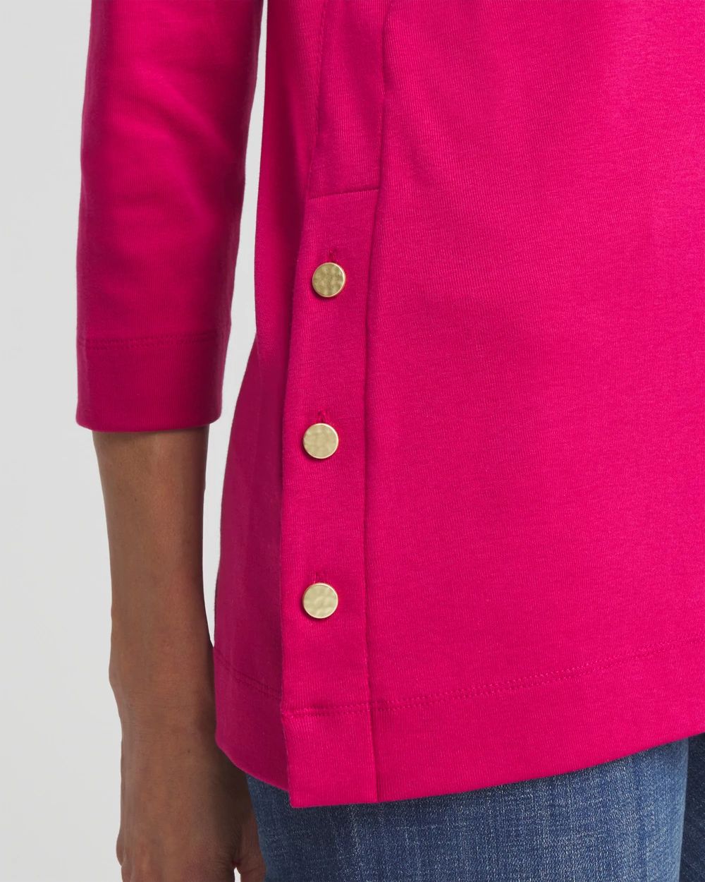 V-neck Button Detail Tunic