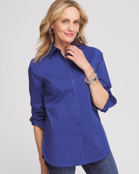 No IronTM Cool Stripe Jacquard Shirt