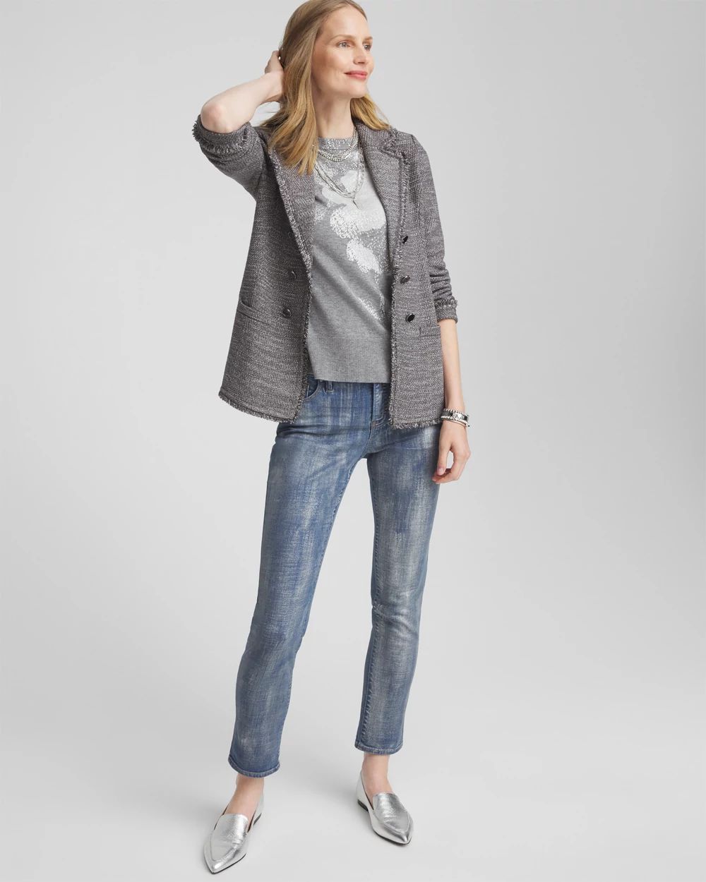 Silver Foil Intarsia Sweater