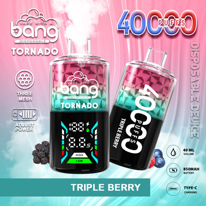 Bang Tornado 40000 40K Puffs Large Smoke LED Display Disposable Vape